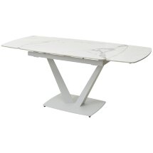Стол ALATRI 120 GLOSS STATUARIO WHITE SOLID CERAMIC / WHITE, ®DISAUR