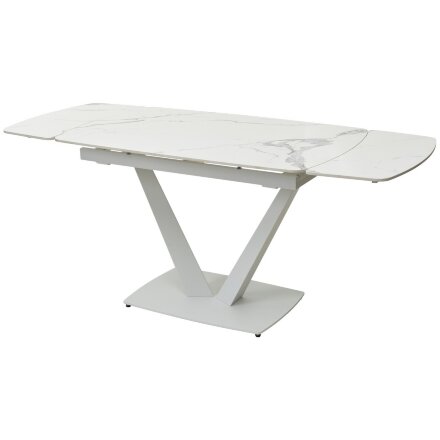 Стол ALATRI 120 GLOSS STATUARIO WHITE SOLID CERAMIC / WHITE, ®DISAUR 