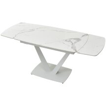 Стол ALATRI 120 GLOSS STATUARIO WHITE SOLID CERAMIC / WHITE, ®DISAUR