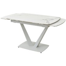 Стол ALATRI 120 GLOSS STATUARIO WHITE SOLID CERAMIC / WHITE, ®DISAUR