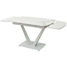 Стол ALATRI 120 GLOSS STATUARIO WHITE SOLID CERAMIC / WHITE, ®DISAUR