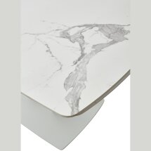 Стол ALATRI 120 GLOSS STATUARIO WHITE SOLID CERAMIC / WHITE, ®DISAUR