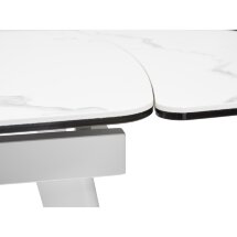 Стол ELIOT 120 HIGH GLOSS STATUARIO Белый мрамор глянцевый, керамика/ белый каркас М-City