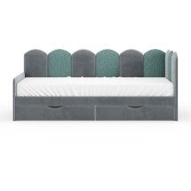 Барни Диван-кровать Серый/Светло-зелёный, ткань NEO 25/EVVA DJT 1039/19