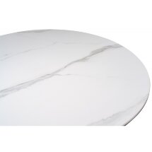 Керамический стол Кэмерон 90х90х75 белый мрамор snow white / черный