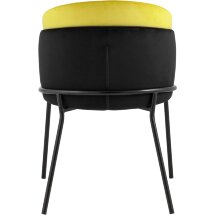 Стул Stool Group обеденный Дабл велюр черный с желтой вставкой