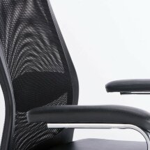 Кресло офисное BRABIX &quot;Flight EX-540&quot;, хром, экокожа, сетка, черное, 531850