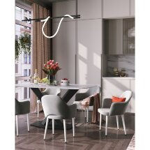 Стол обеденный Belle 160х90 белый мрамор