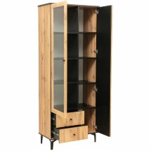 Шкаф Либерти 51.02 дуб вотан / черная / профиль Masa Decor дуб вотан