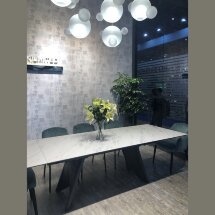 Стол IVAR 180 MARBLES KL-99 Белый мрамор, итальянская керамика, ®DISAUR