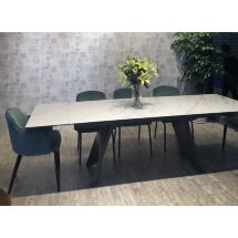 Стол IVAR 180 MARBLES KL-99 Белый мрамор, итальянская керамика, ®DISAUR