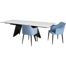 Стол IVAR 180 MARBLES KL-99 Белый мрамор, итальянская керамика, ®DISAUR