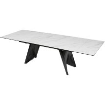 Стол IVAR 180 MARBLES KL-99 Белый мрамор, итальянская керамика, ®DISAUR