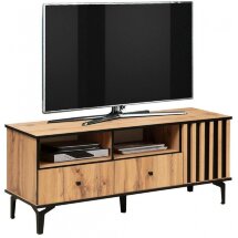 ТВ-тумба Либерти 51.06 дуб вотан / черная / профиль Masa Decor дуб вотан