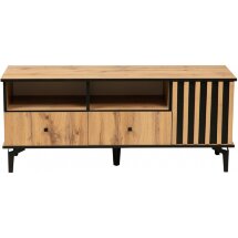 ТВ-тумба Либерти 51.06 дуб вотан / черная / профиль Masa Decor дуб вотан