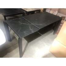 Стол CORNER 120 MATT BLACK MARBLE SOLID CERAMIC / BLACK, ®DISAUR