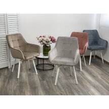 Стул MAVERICK 360 град. поворот. BLUVEL-40 BEIGE/ белый каркас, М-City