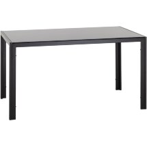 Стол Stool Group обеденный Дерби 140*80 столешница закаленное стекло ножки металл черные