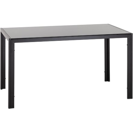 Стол Stool Group обеденный Дерби 140*80 столешница закаленное стекло ножки металл черные 