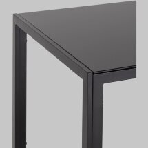 Стол Stool Group обеденный Дерби 140*80 столешница закаленное стекло ножки металл черные