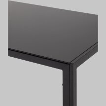 Стол Stool Group обеденный Дерби 140*80 столешница закаленное стекло ножки металл черные