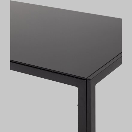 Стол Stool Group обеденный Дерби 140*80 столешница закаленное стекло ножки металл черные 