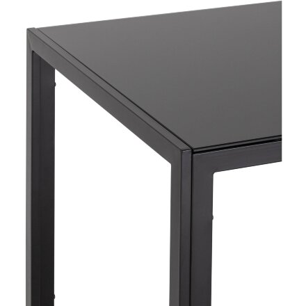 Стол Stool Group обеденный Дерби 140*80 столешница закаленное стекло ножки металл черные 