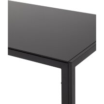 Стол Stool Group обеденный Дерби 140*80 столешница закаленное стекло ножки металл черные