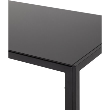 Стол Stool Group обеденный Дерби 140*80 столешница закаленное стекло ножки металл черные 