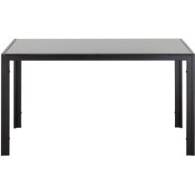 Стол Stool Group обеденный Дерби 140*80 столешница закаленное стекло ножки металл черные