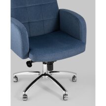 Компьютерное кресло Stool Group Лестер темно-синий обивка микровелюр крестовина металл