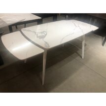 Стол ELIOT 120 GLOSS STATUARIO WHITE SOLID CERAMIC / WHITE, ®DISAUR