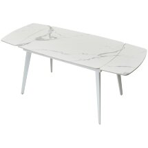 Стол ELIOT 120 GLOSS STATUARIO WHITE SOLID CERAMIC / WHITE, ®DISAUR
