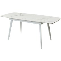 Стол ELIOT 120 GLOSS STATUARIO WHITE SOLID CERAMIC / WHITE, ®DISAUR