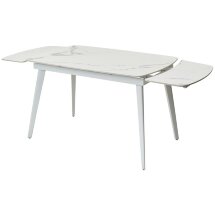 Стол ELIOT 120 GLOSS STATUARIO WHITE SOLID CERAMIC / WHITE, ®DISAUR
