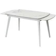 Стол ELIOT 120 GLOSS STATUARIO WHITE SOLID CERAMIC / WHITE, ®DISAUR
