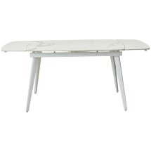Стол ELIOT 120 GLOSS STATUARIO WHITE SOLID CERAMIC / WHITE, ®DISAUR