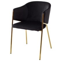 Стул DILL BLUVEL-19 BLACK, велюр/ золотой каркас, М-City