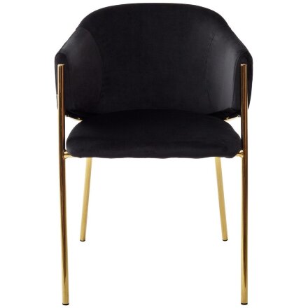 Стул DILL BLUVEL-19 BLACK, велюр/ золотой каркас, М-City 