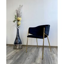Стул DILL BLUVEL-19 BLACK, велюр/ золотой каркас, М-City