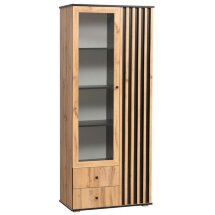 Шкаф Либерти 51.02 дуб вотан / черный / профиль Masa Decor дуб вотан