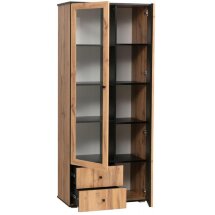 Шкаф Либерти 51.02 дуб вотан / черный / профиль Masa Decor дуб вотан