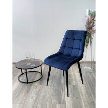 Стул CHIC BLUVEL-86 NAVY BLUE / черный каркас М-City