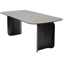 Стол NORD 200 TL-102 Бежевый мрамор, испанская керамика / черный каркас, ®DISAUR