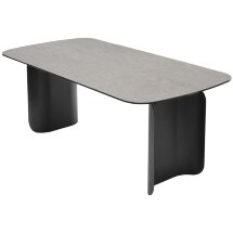 Стол NORD 200 TL-102 Бежевый мрамор, испанская керамика / черный каркас, ®DISAUR