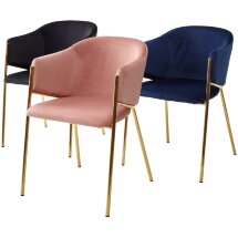 Стул DILL BLUVEL-52 PINK, велюр/ золотой каркас, М-City