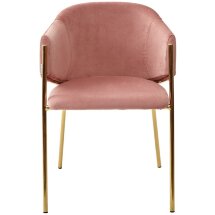 Стул DILL BLUVEL-52 PINK, велюр/ золотой каркас, М-City