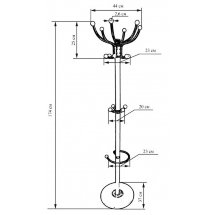 Вешалка напольная металлическая с мраморным основанием Y-256