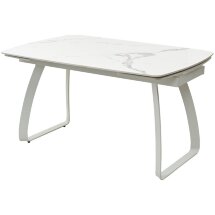 Стол LUGO 140 GLOSS STATUARIO WHITE SINTERED STONE/ WHITE М-City