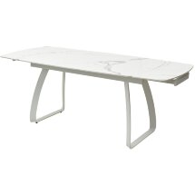Стол LUGO 140 GLOSS STATUARIO WHITE SINTERED STONE/ WHITE М-City